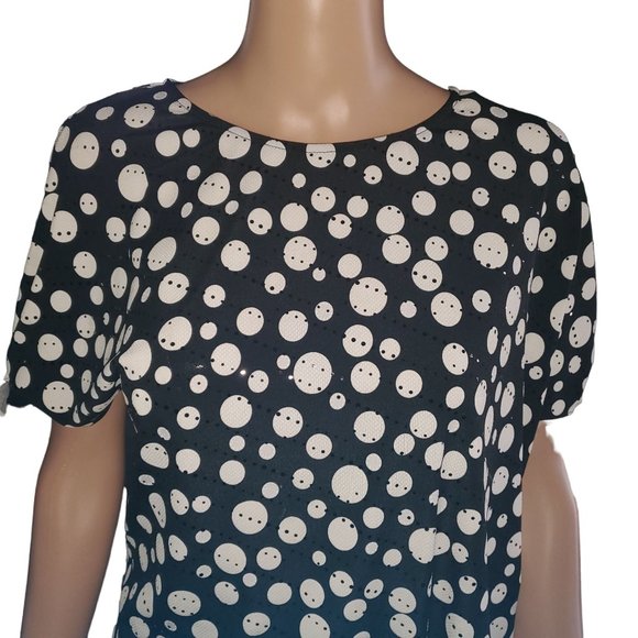 Frank Lyman Sz 4 Polka Dot Tie-Front and Sleeve Sequin Top - Picture 2 of 10